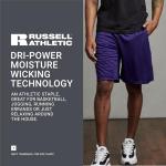 Russell Athletic Men's Purple Performance Shorts with Pockets