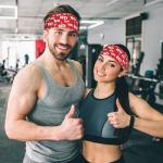 Red Snowflake Sports Headbands for Fitness and Exercise