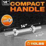 Yes4All Threaded Dumbbell Handles with Collars