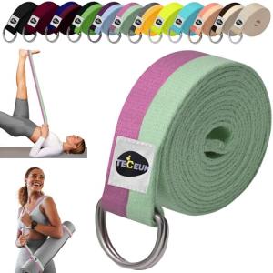 TECEUM Adjustable Cotton Yoga Strap - Multiple Lengths