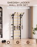 Cofiyard Wooden Wall Gym with Pull-up Bar