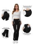 Womens Flare Booty Lifting Leggings with Pockets