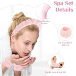 Spa Headband and Wristband Set with Jade Roller