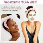 Spa Headband and Wristband Set with Jade Roller
