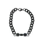 Traintough Black Stainless Steel Dumbbell Bracelet