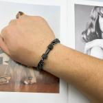 Traintough Black Stainless Steel Dumbbell Bracelet