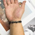 Traintough Black Stainless Steel Dumbbell Bracelet