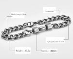 Traintough Black Stainless Steel Dumbbell Bracelet
