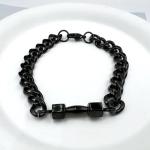 Traintough Black Stainless Steel Dumbbell Bracelet