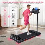 Compact Electric Walking Treadmill with Handles