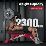 YOLEO Commercial Adjustable Weight Bench - MAX 2300LBS Heavy Duty Workout Bench for Home Gym, Decline/Flat/Incline Bench Press 2.4" Thick Pad(6-Step Assembly) (Red)