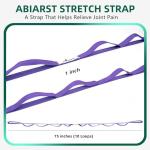 Abiarst Stretching Strap Yoga Straps for Physical Therapy, 10 Loops Non-Elastic Stretch Band for Pilates, Flexibility, Exercise and Gymnastics (Purple)