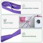 Abiarst Stretching Strap Yoga Straps for Physical Therapy, 10 Loops Non-Elastic Stretch Band for Pilates, Flexibility, Exercise and Gymnastics (Purple)