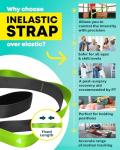 Stretching Strap with Loops - Non Elastic Stretch Band for Physical Therapy, Yoga Strap for Stretching Equipment, Stretch Bands for Exercise and Flexibility - Fascia, Hamstring & Leg Stretcher Belt