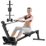 Compact Rowing Machine for Home Use, Magnetic Resistance Foldable Rower for Full Body Workout, Space Saving Design with LCD Display