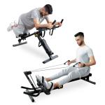 Tousains 3 in 1 Foldable Rowing Machine, AB Machine with 3 Level Angle & Led Monitor, Multi-Functional Rower Fitness Equipment Home Gym Full Body Fitness Machine