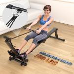 Compact Rowing Machine for Home Use, Magnetic Resistance Foldable Rower for Full Body Workout, Space Saving Design with LCD Display