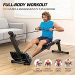 Compact Rowing Machine for Home Use, Magnetic Resistance Foldable Rower for Full Body Workout, Space Saving Design with LCD Display