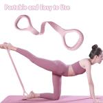 Kvittra Figure 8 Resistance Band with Yoga Ring, Arm Back Shoulder Exercise Elastic Rope Stretch Fitness Band, Foot, Leg, Hand Stretcher, Arm Exerciser for Yoga Pilates Stretching Physical Therapy