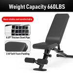 leikefitness Adjustable Weight Bench Foldable Workout Exercise Bench with Automatic Lock for Upright Incline Decline and Flat Full Body Exercise (GM58101(BLACK))