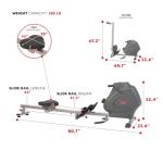 Sunny Health & Fitness Multifunction Premium Magnetic Indoor Rowing Machine - SF-RW5941