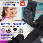 SereneLife Exercise Folding Rowing Machines Magnetic - 16Level Magnetic & Air Resistance Rowing Machine, Foldable Travel Portable Rower Fitness Machine with Bluetooth, LCD, App Compatible