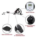 Sunny Health & Fitness Magnetic Rowing Machine Rower with 8-Level Resistance, 53.4" Extended Slide Rail & Digital LCD Display - SF-RW520084S
