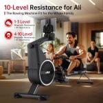 BOTORRO Rowing Machines for Home, Air Magnetic Rowing Machine with 10 Levels, Rower Machine of Quiet Resistance, Dual Slide Rail with 350lbs Weight Capacity, App Compatible