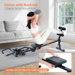 Sportneer Rower Machine for Home Foldable Hydraulic Rowing Machine with 12-Level Resistance - Multi Functional Row Machine Equipped with Caster and Backrest, 297lbs Maximum Load Rower Machines