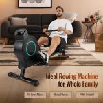 Rowing Machine for Home Row Rower Machine with 16-Level Adjustable Resistance, LCD Monitor, 350 lbs Capacity, Whisper Quiet, Compact & Space-Saving with Transport Wheels for Home, Office, Apartment