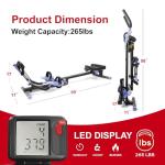 Tousains 3 in 1 Foldable Rowing Machine, AB Machine with 3 Level Angle & Led Monitor, Multi-Functional Rower Fitness Equipment Home Gym Full Body Fitness Machine(Blue)