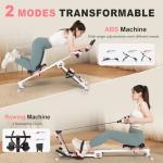 TOUSAINS 3 in 1 Adjustable AB Machine for Stomach Workout with 3 Heights, Foldable Rowing Machine for Home Gym with Comfortable seat & LCD Display Monitor, 330lbs Weight Capacity