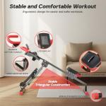 WARMOUNTS Rowing Machine, 4 in 1 Adjustable Ab Machine with 4 Levels and 4 Heights, Foldable Rowing Machine for Home Gym with LCD Display, 266lbs Weight Capacity