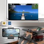 Water Rowing Machine for Home, JOROTO Wooden Foldable Rower Machine with Bluetooth APP Monitor Phone Holder, Large Water Tank & Comfortable Seat for Immersive Water Rower, 400LBS Weight Capacity