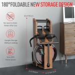 Water Rowing Machine for Home, JOROTO Wooden Foldable Rower Machine with Bluetooth APP Monitor Phone Holder, Large Water Tank & Comfortable Seat for Immersive Water Rower, 400LBS Weight Capacity