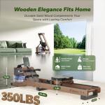 MERACH Water Rowing Machines for Home, Wood Rower Machine with 12 Enhanced Resistance Blades, Upgraded Handle, Adjustable Footpad, Dedicated Monitor & Bluetooth App