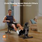 Magnetic Rowing Machine with 32-Level Electromagnetic Resistance, Dual Rail Design, Smart LED Feedback & App Integration, Foldable Quiet Rowing Rower for Home Gym