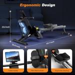 Magnetic Rowing Machine with 32-Level Electromagnetic Resistance, Dual Rail Design, Smart LED Feedback & App Integration, Foldable Quiet Rowing Rower for Home Gym