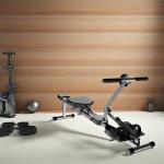 Rowing Machines for Home Foldable,Indoor Fitness Hydraulic Rowing Machine,300LBS Weight Capacity with 12 Levels of Adjustable Resistance,LCD Display for Real-time Recording,Dual Tracks for Quieter