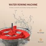 Soozier Water Rowing Machine for Home, Foldable Rower Machine with Adjustable Resistance, Wheels, LCD Monitor and Tablet Holder, 264lbs Weight Capacity, Red