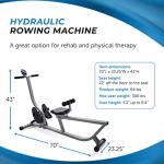 Stamina Easyrow Hydraulic Rower Machine with Smart Workout App - Rowing Machine with Adjustable Resistance for Home Gym Fitness - Up to 300 lbs Weight Capacity