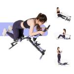 TOUSAINS 3 in 1 Adjustable AB Machine for Stomach Workout with 3 Heights, Foldable Rowing Machine for Home Gym with Comfortable seat & LCD Display Monitor, 265lbs Weight Capacity