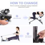 TOUSAINS 3 in 1 Adjustable AB Machine for Stomach Workout with 3 Heights, Foldable Rowing Machine for Home Gym with Comfortable seat & LCD Display Monitor, 265lbs Weight Capacity