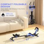 TOUSAINS 3 in 1 Adjustable AB Machine for Stomach Workout with 3 Heights, Foldable Rowing Machine for Home Gym with Comfortable seat & LCD Display Monitor, 265lbs Weight Capacity