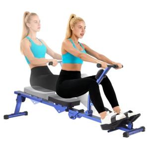HOWHAI Rowing Machines for Home, Hydraulic Rower Compact Foldable, 300LBS Weight Capacity with 12 Levels Adjustable Resistance for Full-Body Cardio Workouts