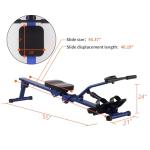 HOWHAI Rowing Machines for Home, Hydraulic Rower Compact Foldable, 300LBS Weight Capacity with 12 Levels Adjustable Resistance for Full-Body Cardio Workouts