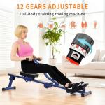 HOWHAI Rowing Machines for Home, Hydraulic Rower Compact Foldable, 300LBS Weight Capacity with 12 Levels Adjustable Resistance for Full-Body Cardio Workouts