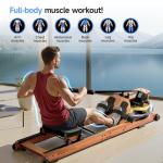 YPOO Rowing Machine for Home, 350 LB Capacity, 16-Level Silent Resistance, Magnetic Rowing Machines for Home Foldable, Full-Body Workout Compact Rowing Machine for Cardio & Strength with APP Support