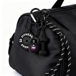 Fitness Charm Keychain: Dumbbell & Kettlebell Design