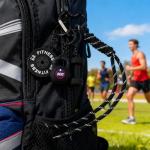 Fitness Charm Keychain: Dumbbell & Kettlebell Design